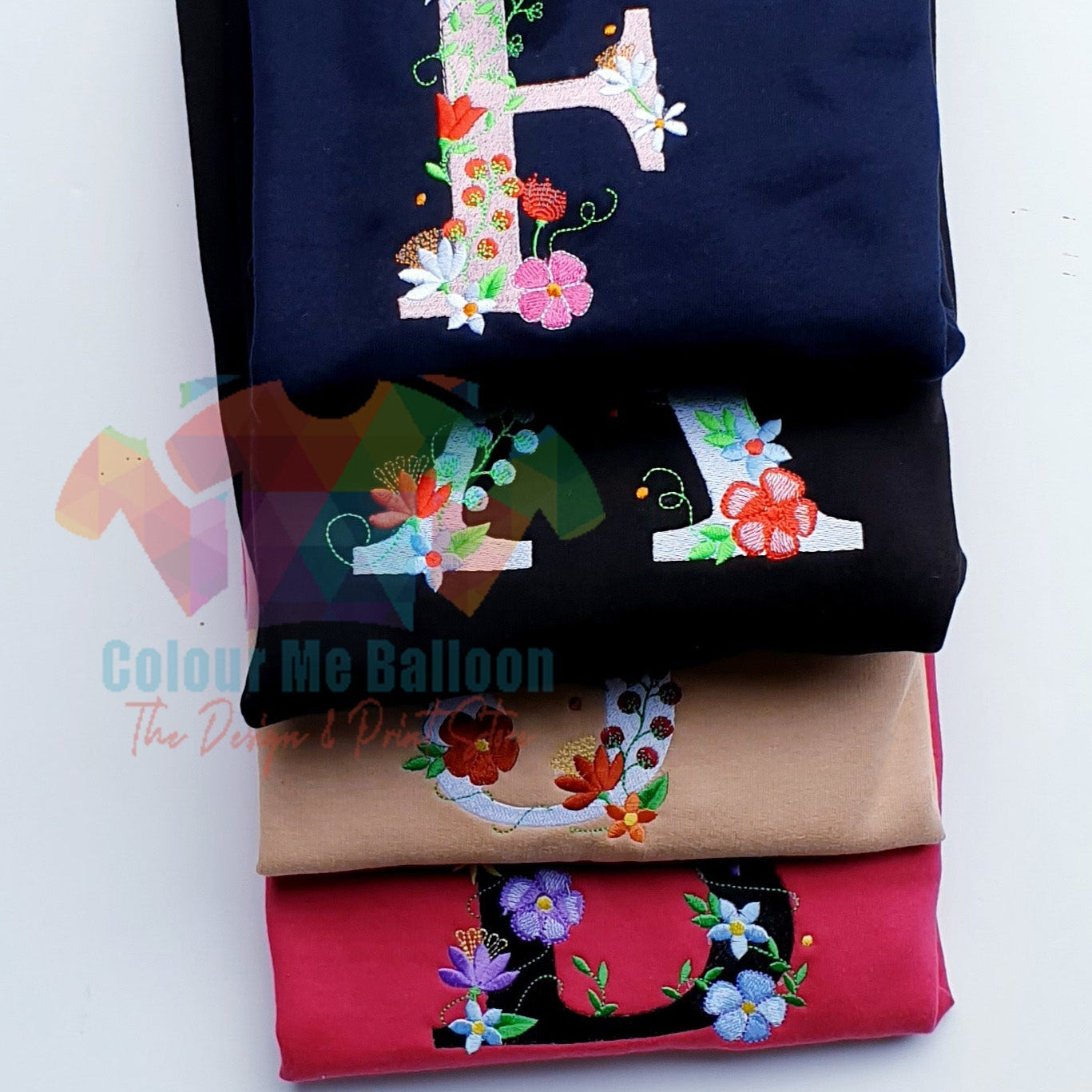 Floral Letter Embroidered Sweatshirt
