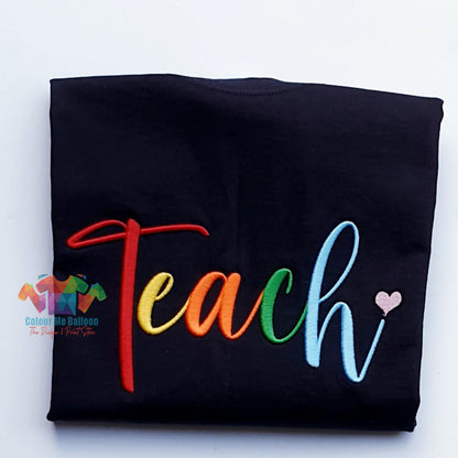 Teach embroidered T-shirt