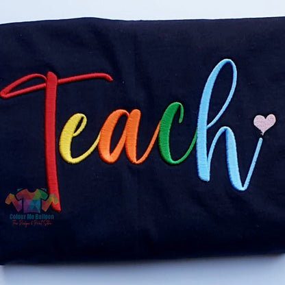 Teach embroidered T-shirt