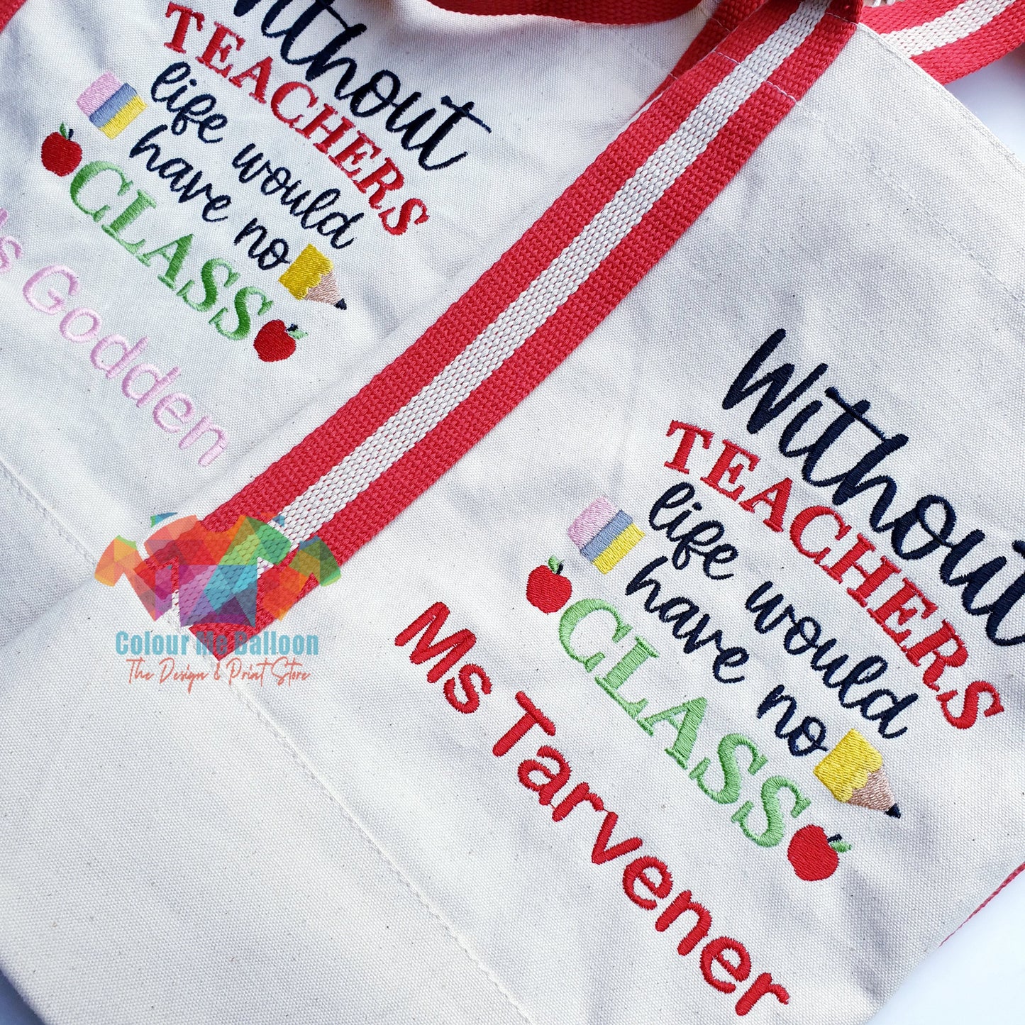Personalised Without Teachers Embroidered Tote Bag