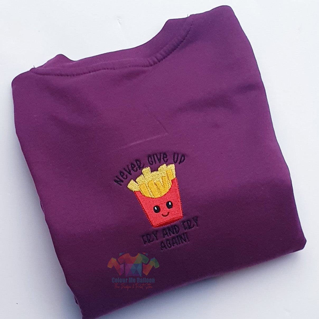 Never Give Up Embroidered Sweatshirt