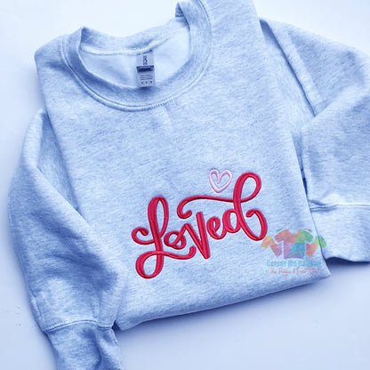 Custom Loved Embroidered & Sparkle Sweatshirt