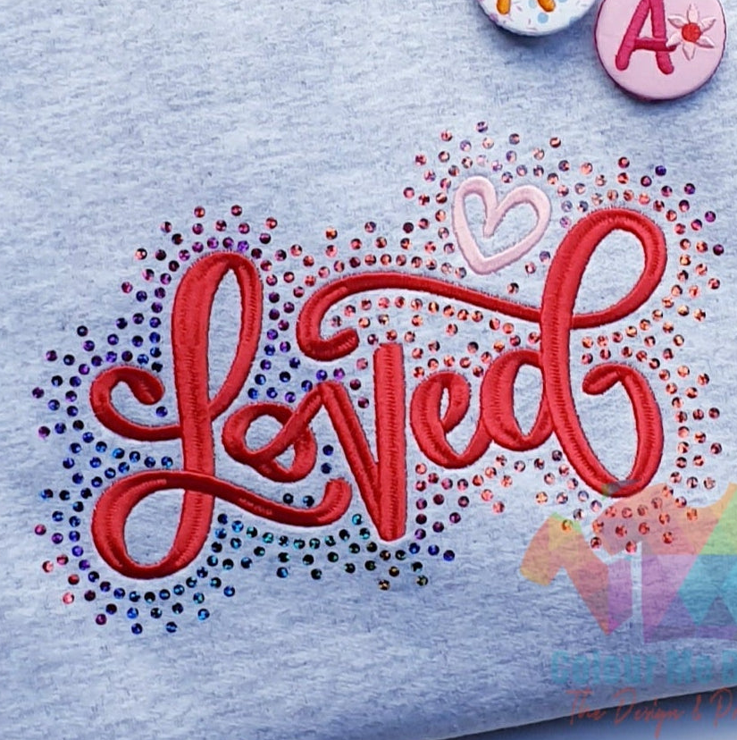Custom Loved Embroidered & Sparkle Sweatshirt