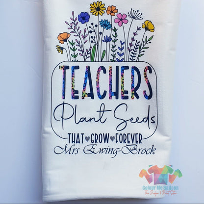 Personalised Teachers Plant Seeds Velvet Cushion Cover