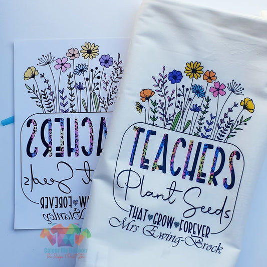 Personalised Teachers Plant Seeds Velvet Cushion Cover