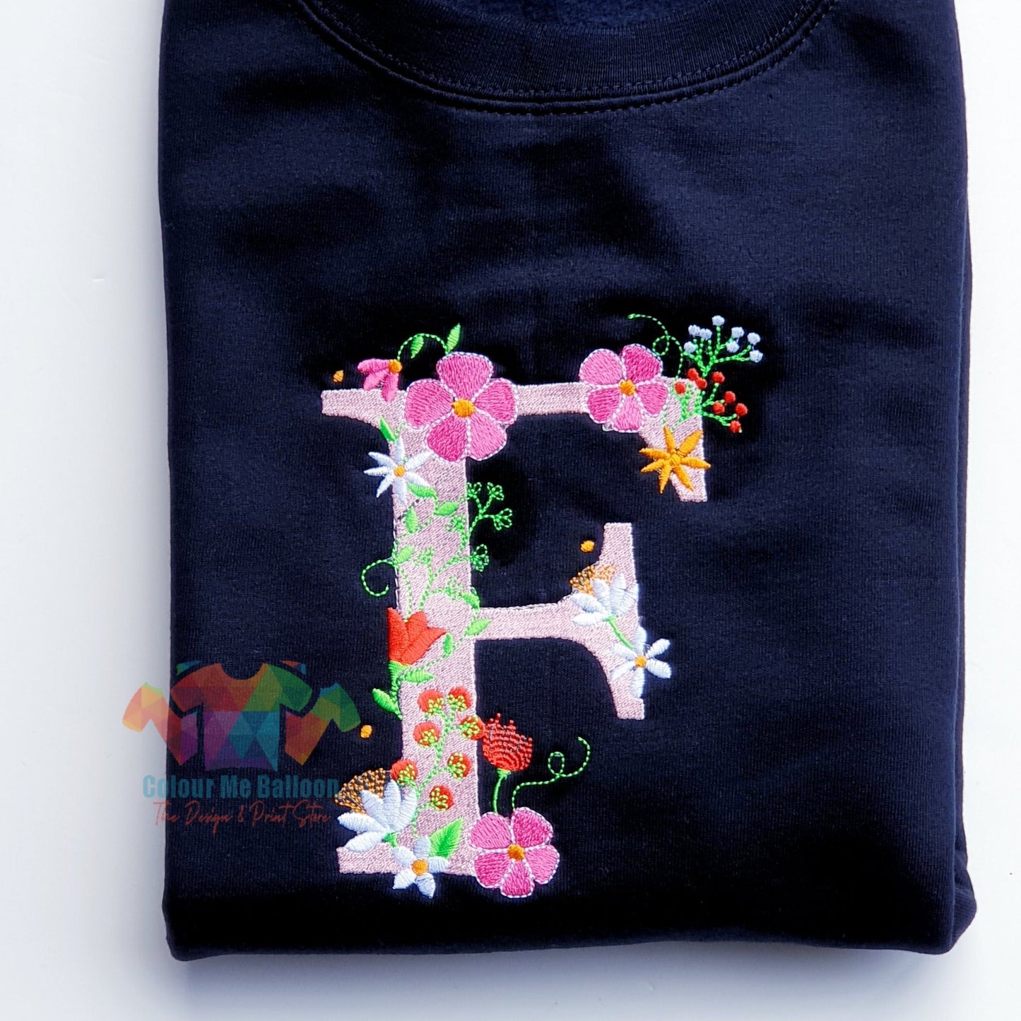 Floral Letter Embroidered Sweatshirt